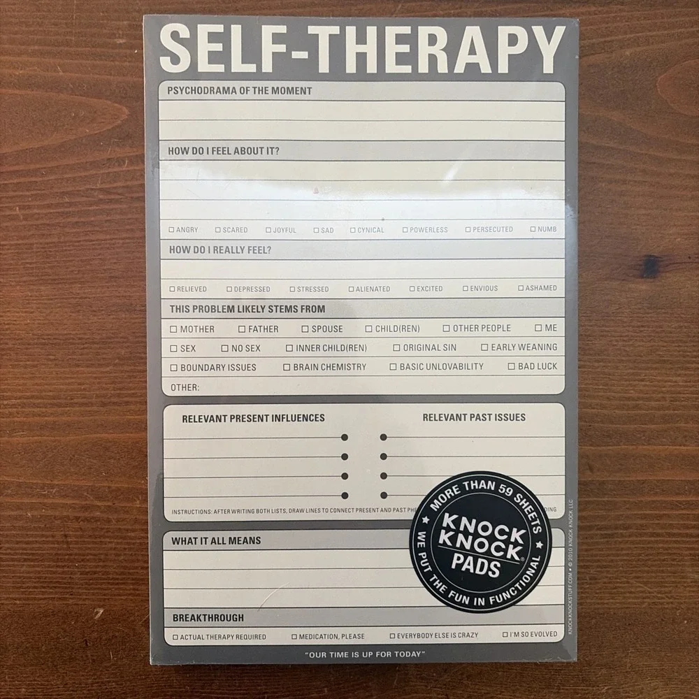Self-Therapy Note Pad by Knock Knock - New in Shrink Wrap C9‎